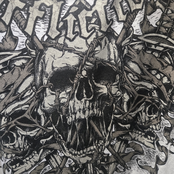 Affliction Black and White Skull Graphic Tees - Picture 7 of 8